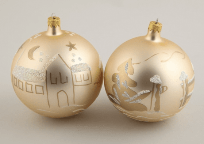 Hovedbilde Julekuler m/ motiv, beige, ...
