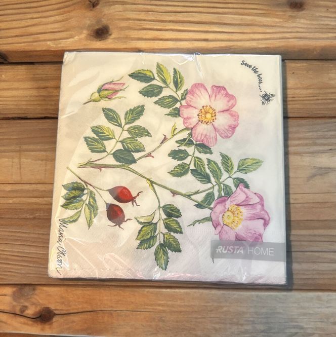 Hovedbilde Serviett med rosa neperoser
