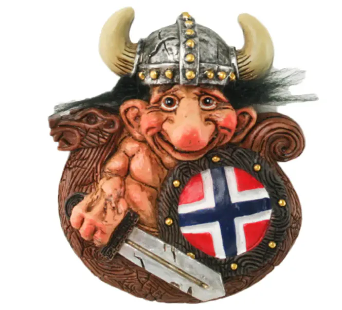 Hovedbilde Troll i vikingskip - magnet
