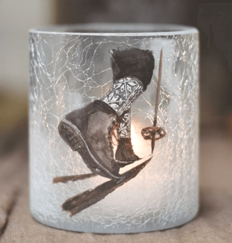 Lysglass Krakelert Frostet Skisko 
